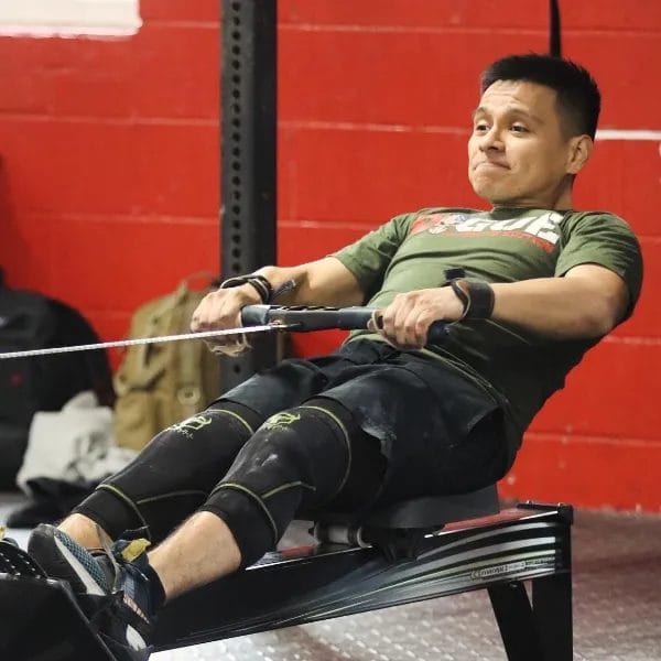 Man training on rowing machine at CrossFit Danbury